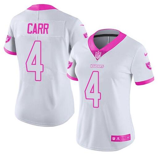 Men's Las Vegas Raiders Active Player Custom White/Pink Football Stitched Jersey